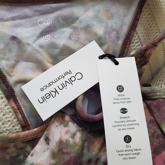 Calvin Klein Performance Printed Racerback Cropped Tank Top - Picture 11 of 13